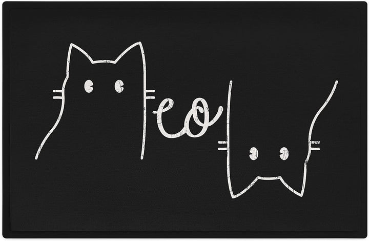 Trendation - Lustige Katzen Fussmatte Meow Grafik Katzenbesitzerin Humor Fussmatte 60x40 cm