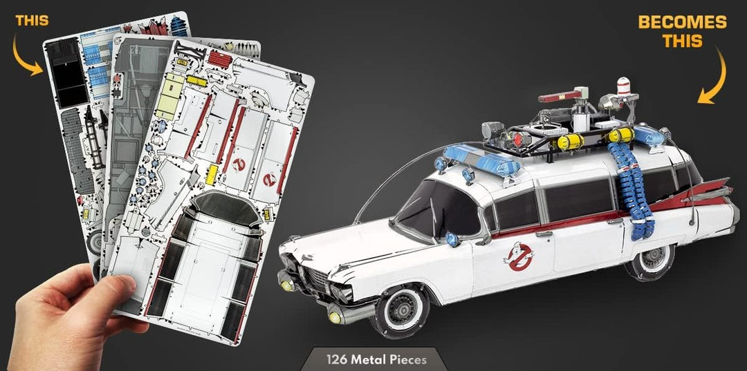 Fascinations ICX230 Metal Earth Metallbausätze - Ghostbusters Cadillac ECTO-1, lasergeschnittener 3D