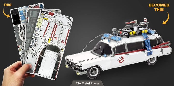 Fascinations ICX230 Metal Earth Metallbausätze - Ghostbusters Cadillac ECTO-1, lasergeschnittener 3D