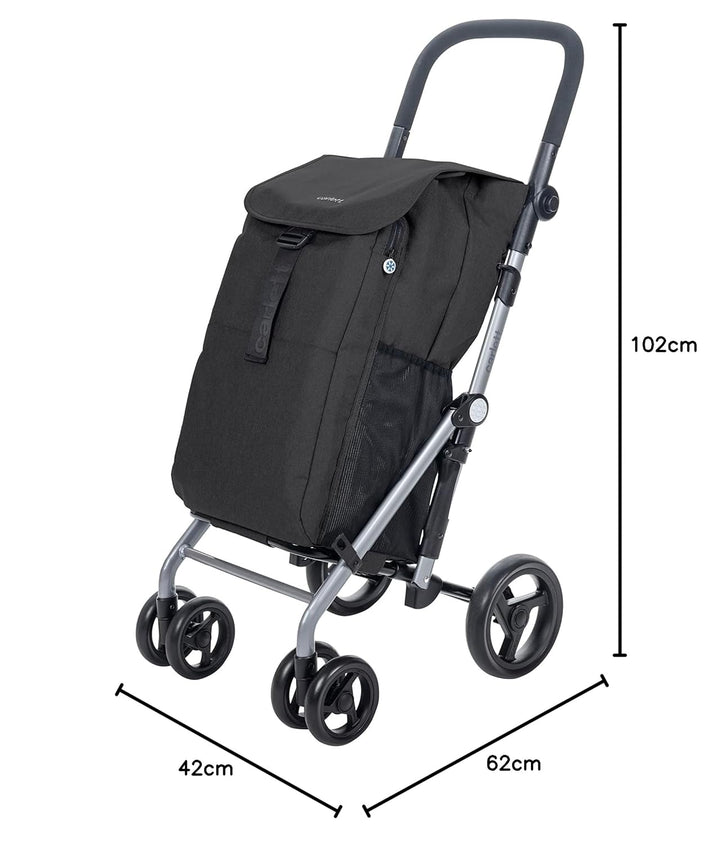 CARLETT | Einkaufstrolley mit 4 Rädern | Lett430 CLASSIC duo | Zusammenklappbarer Einkaufswagen mit