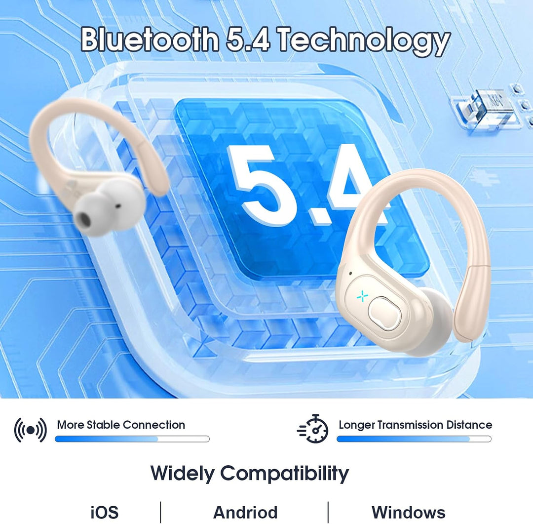 Aptkdoe In Ear Kopfhörer Kabellos Sport, Bluetooth 5.4 Kopfhörer mit ENC Mic, 75 Std Spielzeit, Anpa