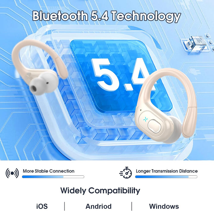 Aptkdoe In Ear Kopfhörer Kabellos Sport, Bluetooth 5.4 Kopfhörer mit ENC Mic, 75 Std Spielzeit, Anpa