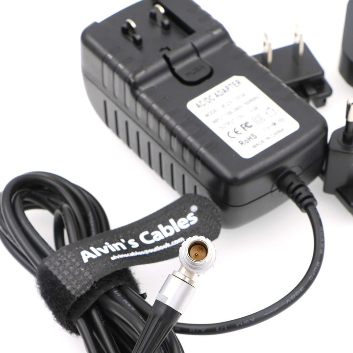 Alvin's Cables Teradek Power Adapter Konverterkabel Rechtwinklig 2 Pin auf Universal AC mit US UK EU