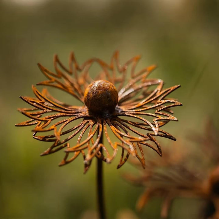 Gartendeko 2er Set Rost Deko für Garten Cortenstahl Gartenstecker Metall Blume Mohn Teleopea Rostige