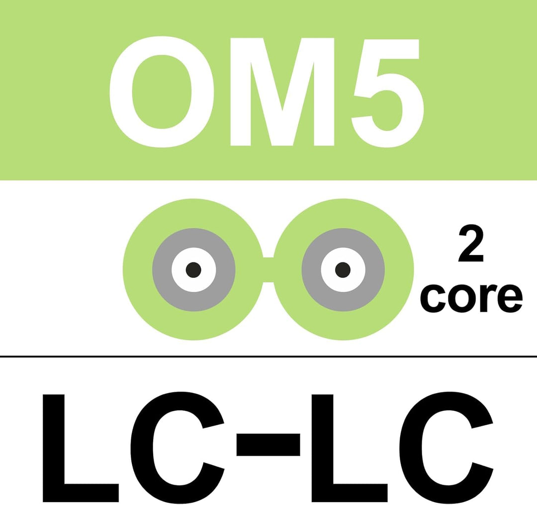 10Gtek [4 Stück LC to LC OM5 Fiber Patch Cable - 10Gb/Gigabit Multi-Mode Jumper Duplex 50/125μm LSZH