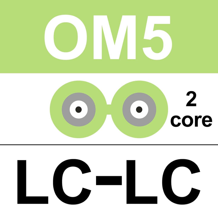 10Gtek [4 Stück LC to LC OM5 Fiber Patch Cable - 10Gb/Gigabit Multi-Mode Jumper Duplex 50/125μm LSZH