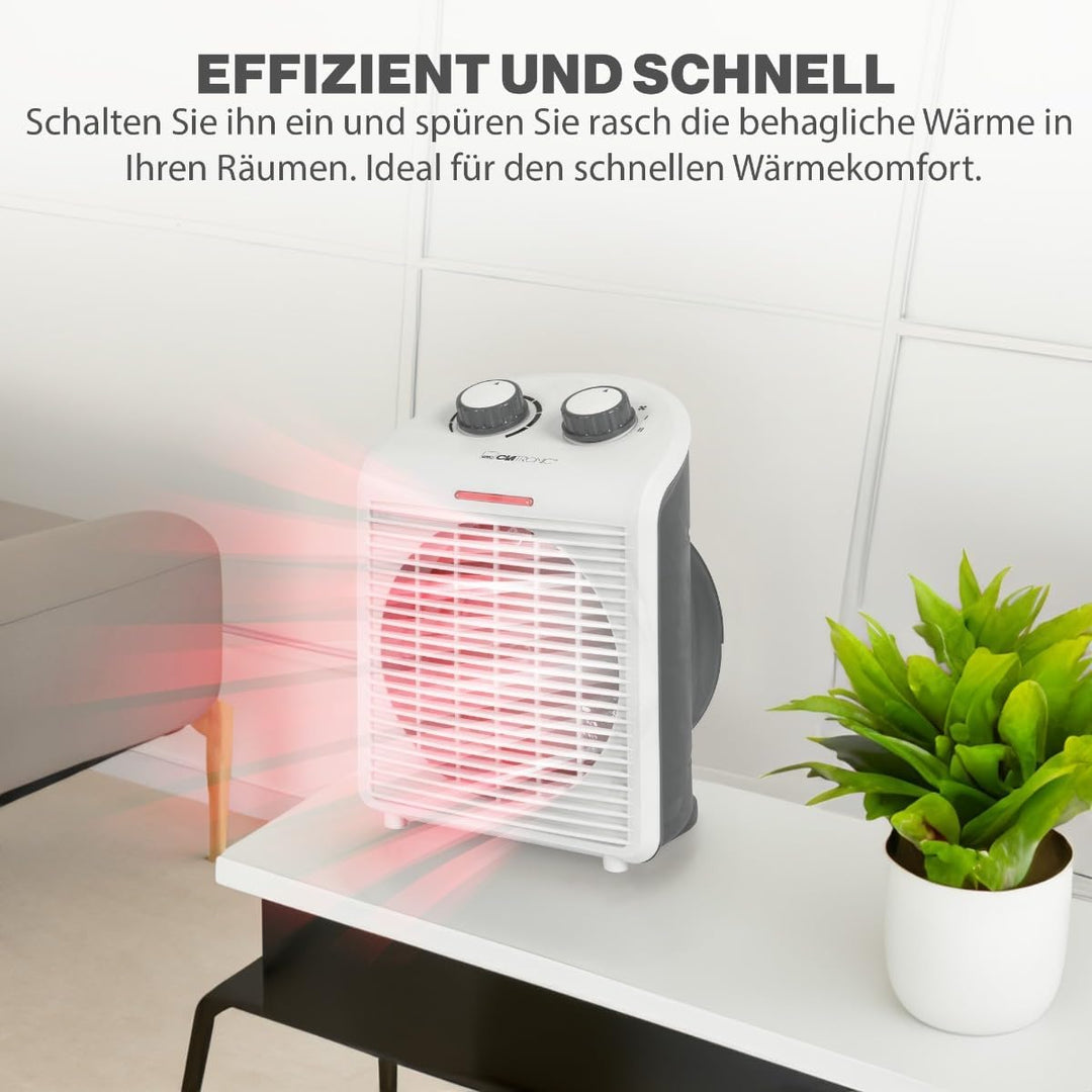Clatronic® mobiler & kompakter Heizlüfter | Heizlüfter 2000W & 1000W | Heizkörper mit Ventilatorfunk