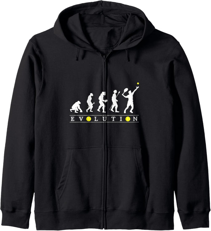 Evolution Tennis Funny Tennis für Damen und Herren Tennis-Fan Kapuzenjacke
