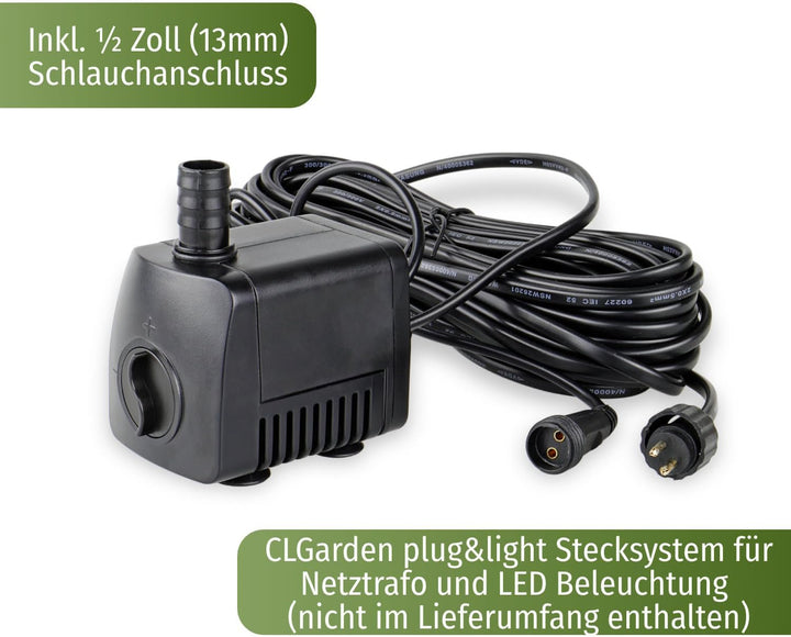CLGarden Ersatzpumpe für Springbrunnen Pumpen Set SP1 Ersatz Pumpe 12V AC
