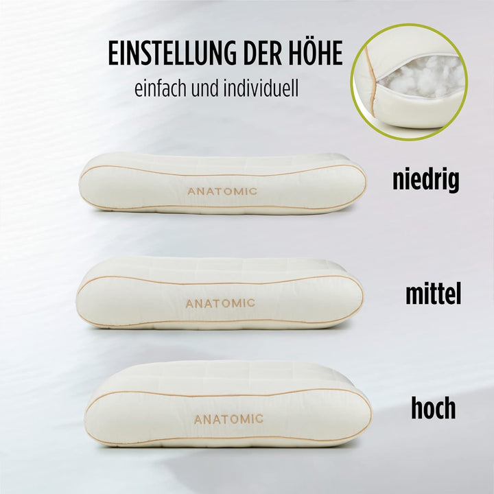 Vitapur Ergonomisches Nackenkissen & Kopfkissen für Breite Schultern - Premium Bambus Anatomisches K
