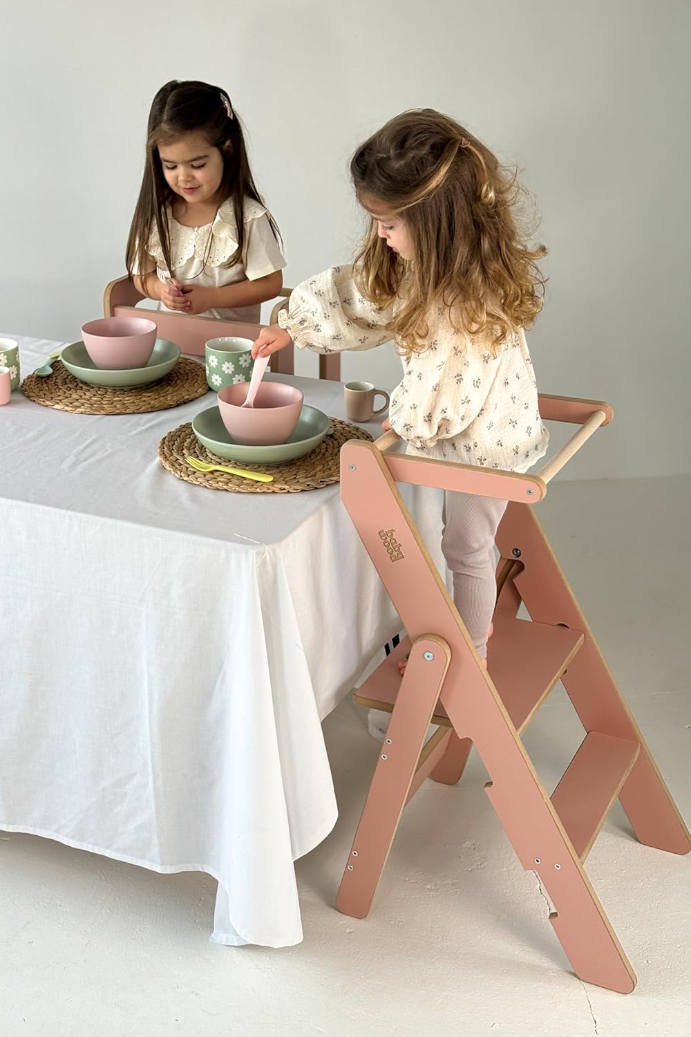 Lernturm Klappbar aus Holz, Lernturm faltbar, Küchenturm aus Holz, Klappbarer Küchenhelfer, Lerntowe