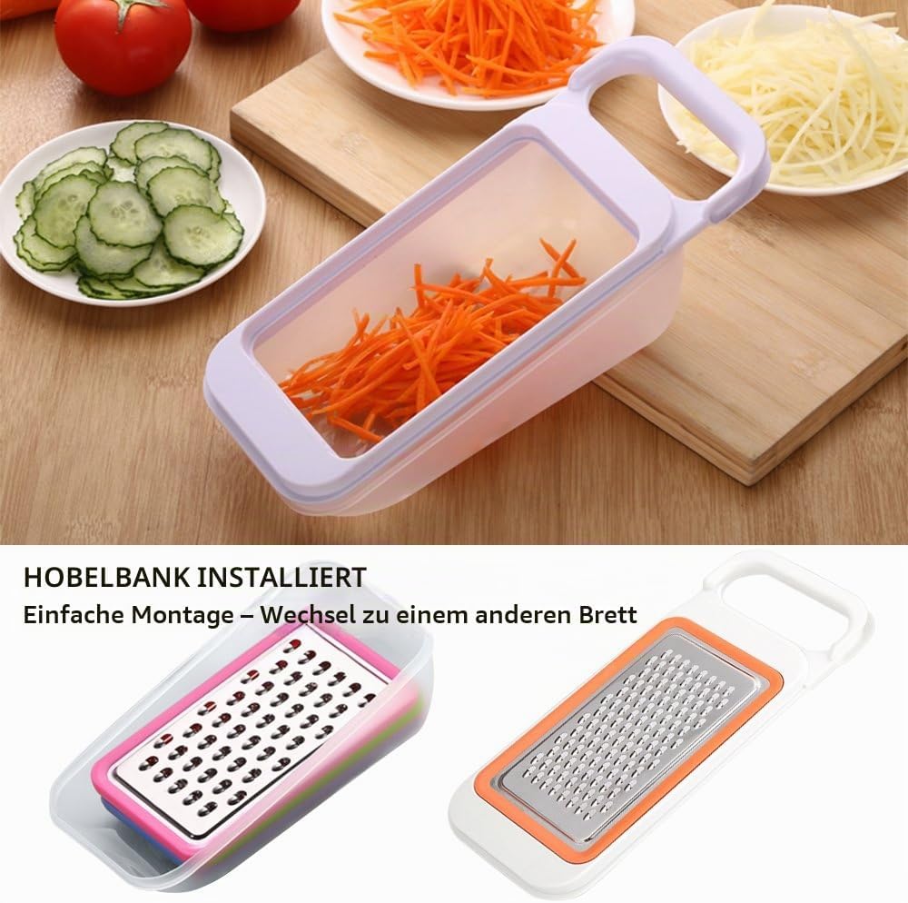 Obst Gemüse Schneidemaschinen Set mit Orangen Peelern, FineGood 4 Packs MultifunktionsSpiralizer Dic