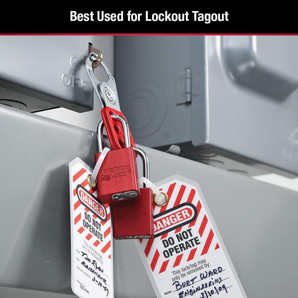 Master Lock A1106RED Aluminum Red Safety Padlock with 1/4" x 1-1/2" Shackle (Pack of 6)