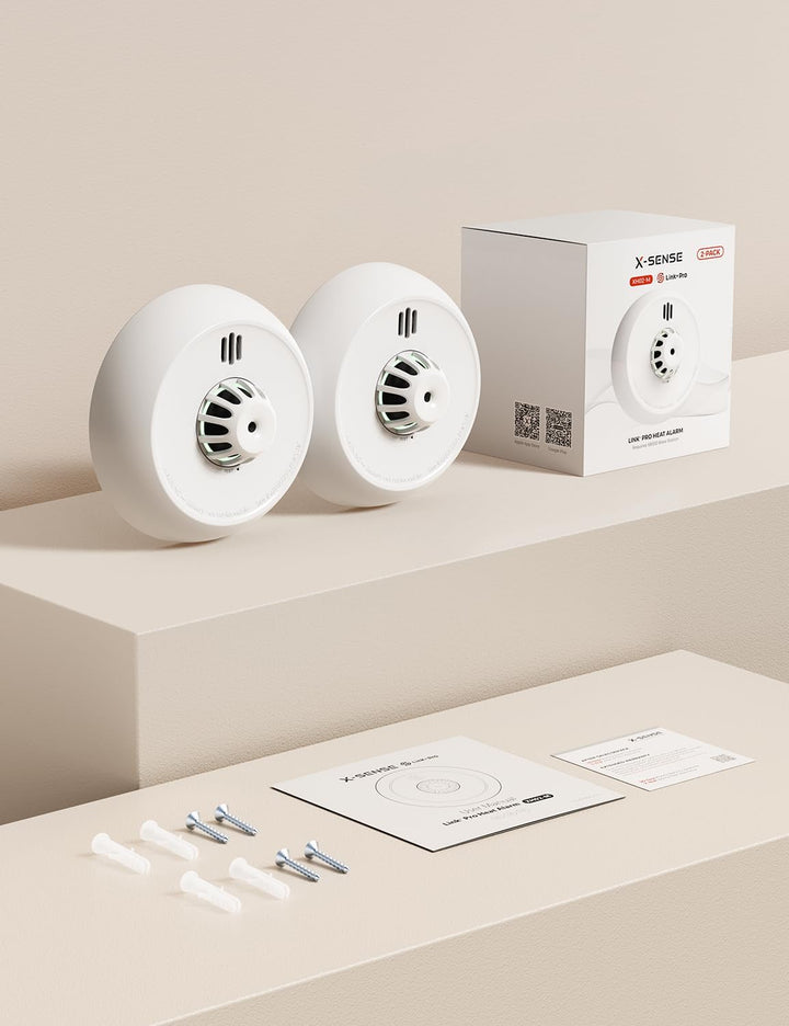 X-Sense funkvernetzter Hitzemelder mit versiegelter 10-Jahres-Batterie und einfacher Installation, W