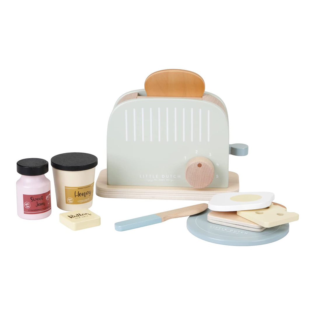 Little Dutch FSC Holz Toaster Set 10-teilig (Mehrfarbig), Mehrfarbig