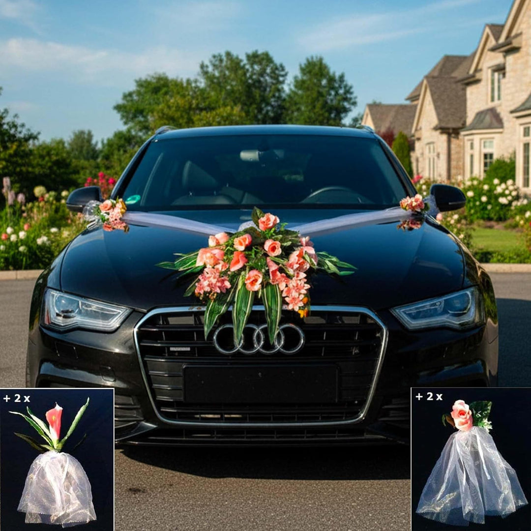 Spitze STRAUss Auto Schmuck Braut Paar Rose Deko Dekoration Autoschmuck Hochzeit Car Auto Wedding De