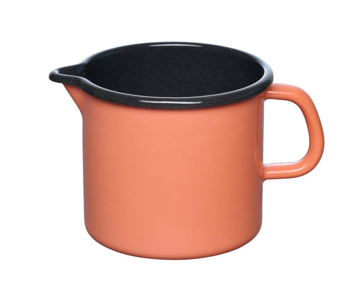 RIESS 0040-001 Schnabeltopf 12 cm, 1 L, Emaille, Nouvelle Pur, Mango/Milchtopf
