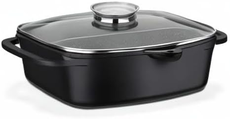 GSW Universalbräter Gourmet Granit – hochwertiger Bräter mit Deckel, ideal zum Schmoren, Grillen und