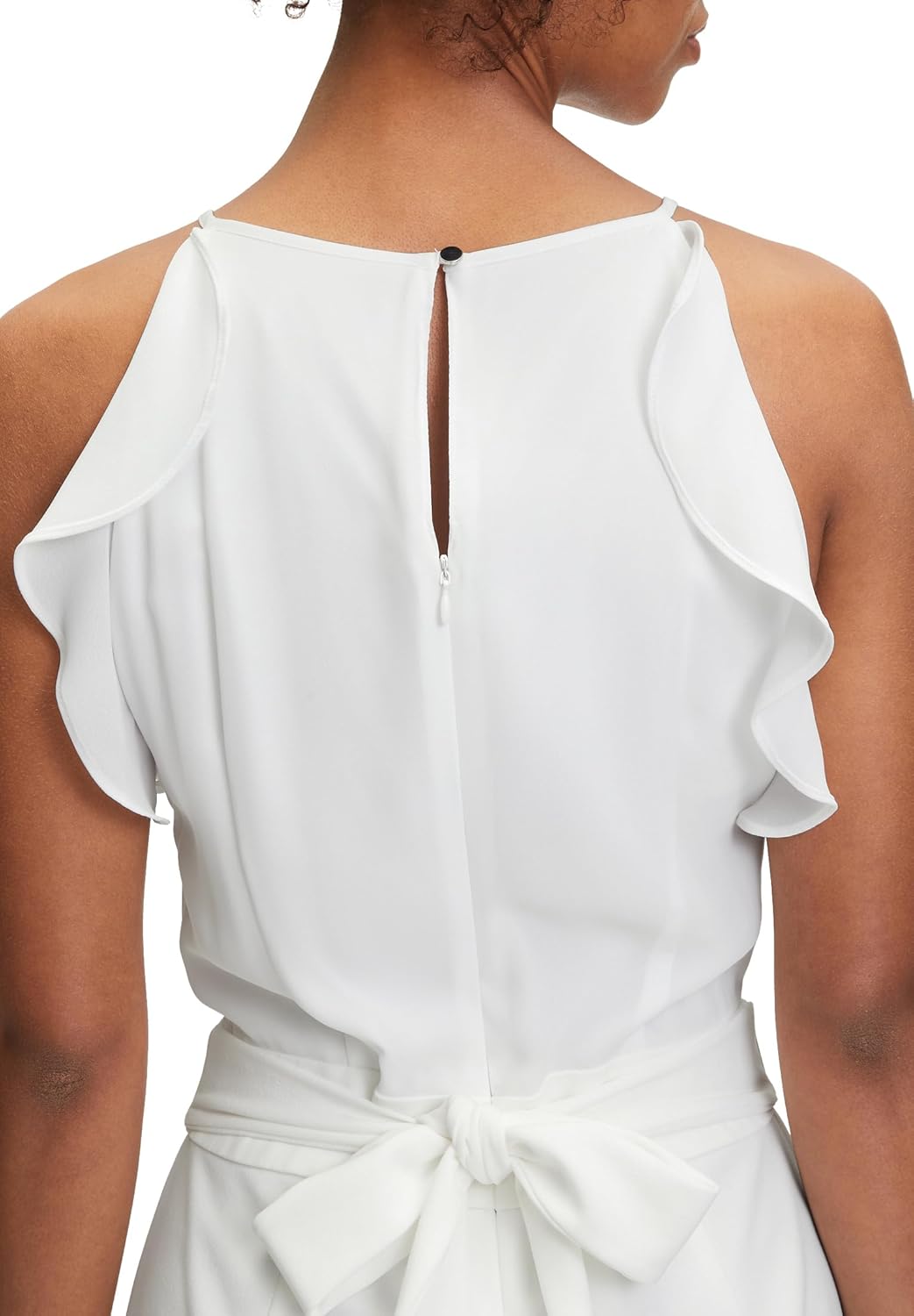 Vera Mont Damen Jumpsuit mit Volant 42 Offwhite, 42 Offwhite