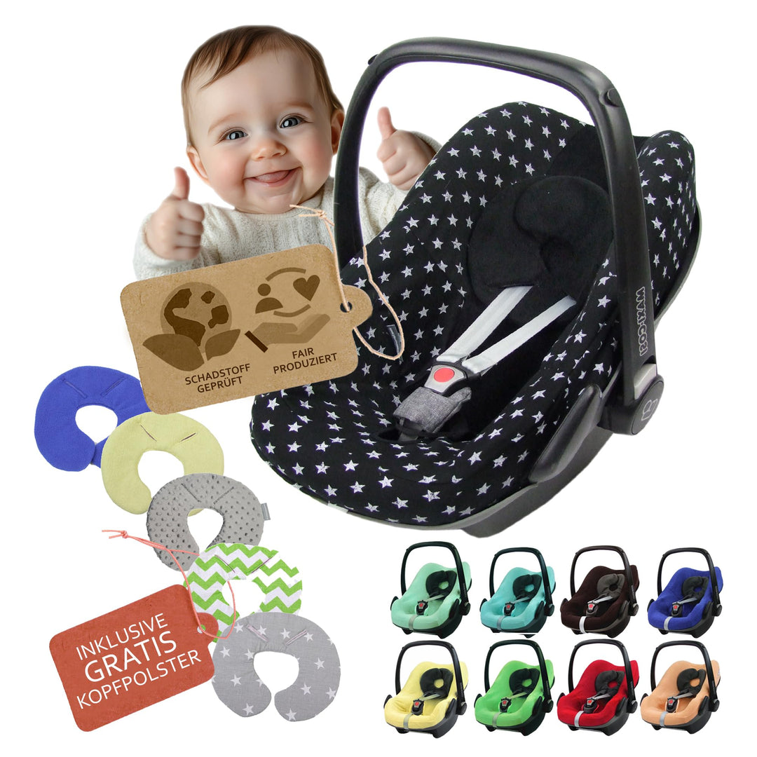 Frottee Sommerbezug [Schonbezug für Babyschale] Autositz kompatibel mit Maxi Cosi Pebble und Pebble