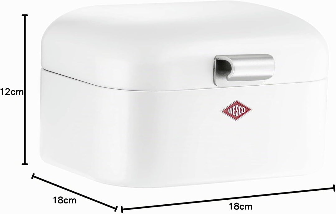 Wesco 235 001 Mini Grandy Brotkasten 17 x 18 x 12cm (L/B/H) weiss, Weiss