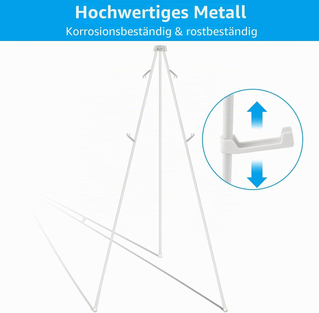 2er-Set Staffelei Stand, 160 cm Höhe Metall Poster Staffelei, Verstellbares Stativ Tisch Kunst Leinw