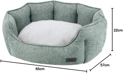 Nobby Komfort Bett oval Nevis grün 65 x 57 x 22 cm Grün,Grün-grauer L 65 x B 57 x H 22 cm, Grün,Grün