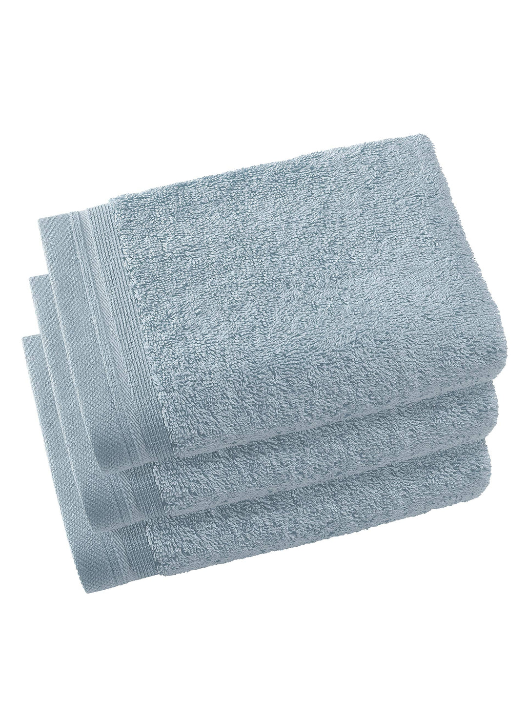 De Witte Lietaer Contessa Luxe Gästehandtücher, Baumwolle, 40 x 60 cm, Eisblau, 3 Stück 40x60 Blau -