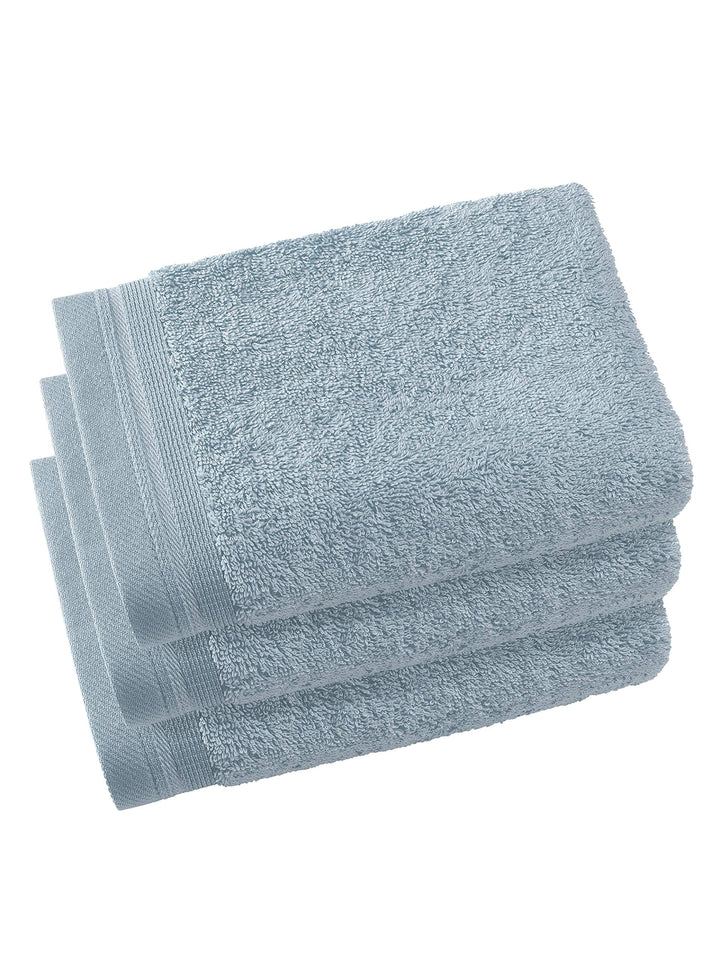 De Witte Lietaer Contessa Luxe Gästehandtücher, Baumwolle, 40 x 60 cm, Eisblau, 3 Stück 40x60 Blau -