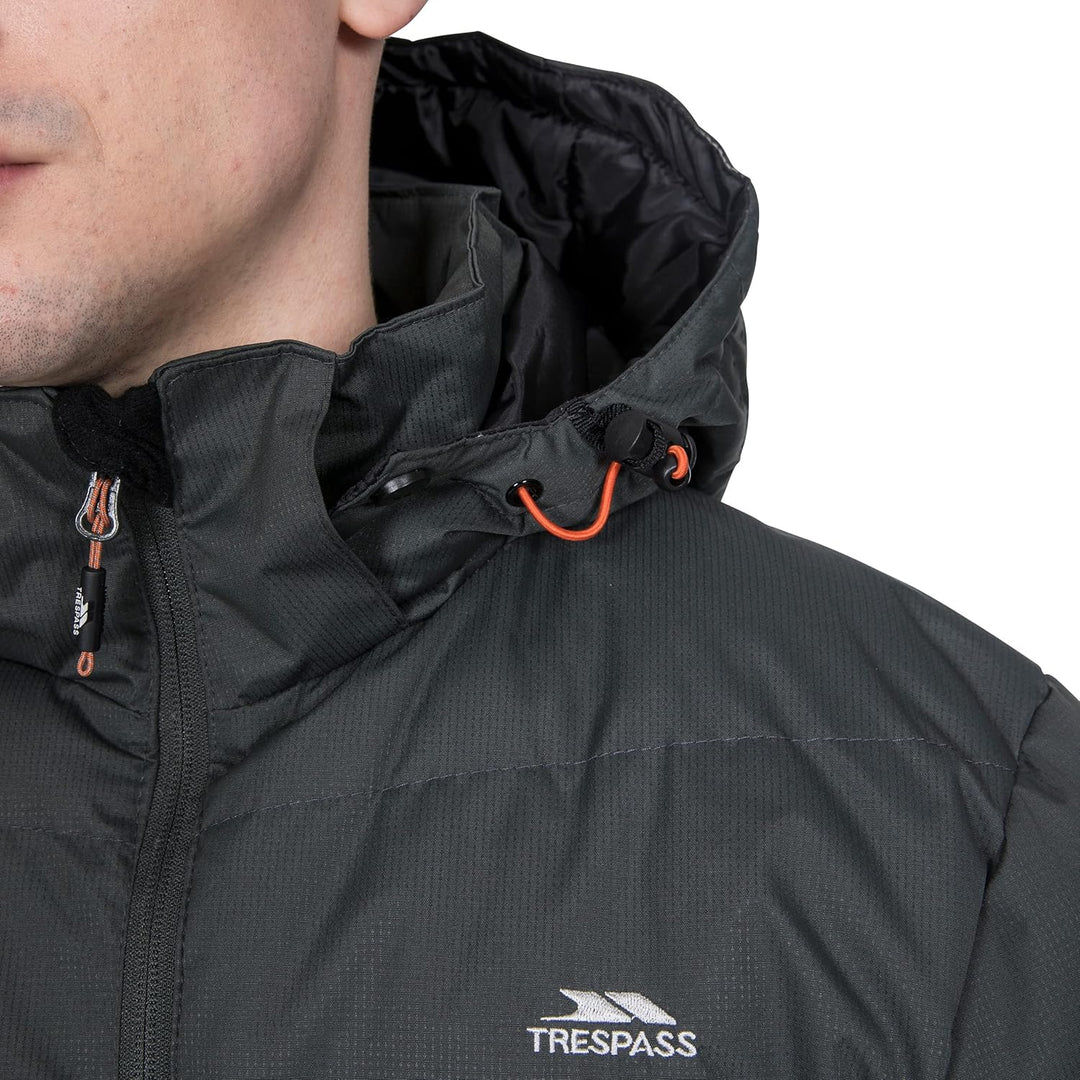 Trespass Herren Blustery Warme Gepolsterte Wasserdichte Regenjacke Mit Abnehmbarer Kapuze XXS Ash, X