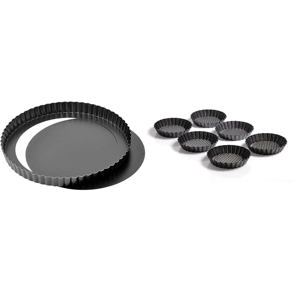 Kaiser Classic Tarteform mit Hebeboden 28 cm, Quicheform antihaftbeschichtet, herausdrückbarer Hebeb