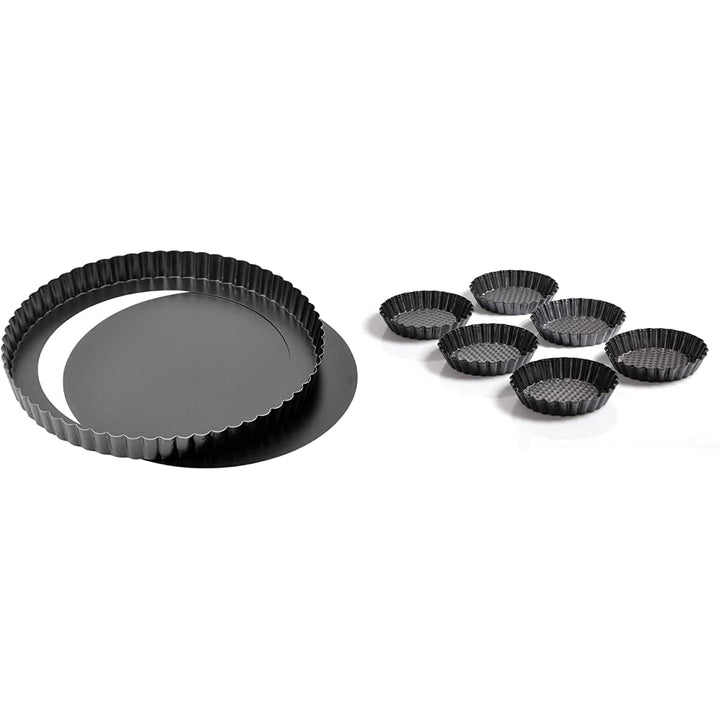 Kaiser Classic Tarteform mit Hebeboden 28 cm, Quicheform antihaftbeschichtet, herausdrückbarer Hebeb