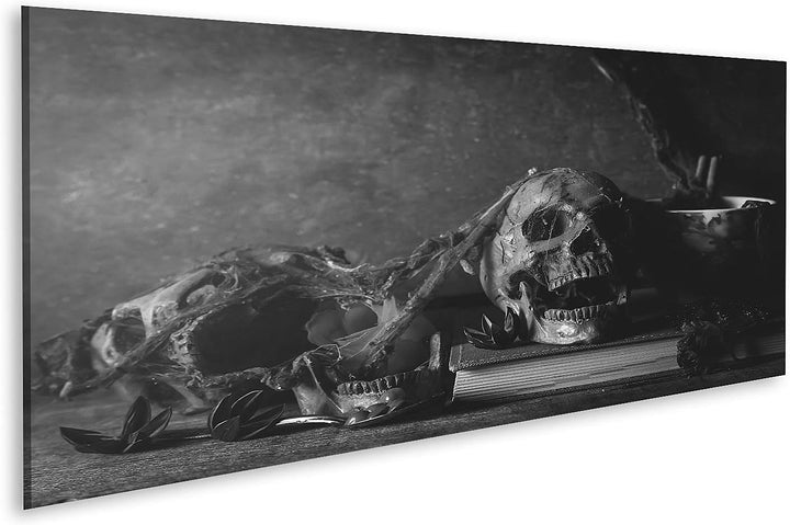 islandburner Bild auf Leinwand Totenkopf Stillleben Fotografie Schwarz Weiss Bilder Wandbilder Poste