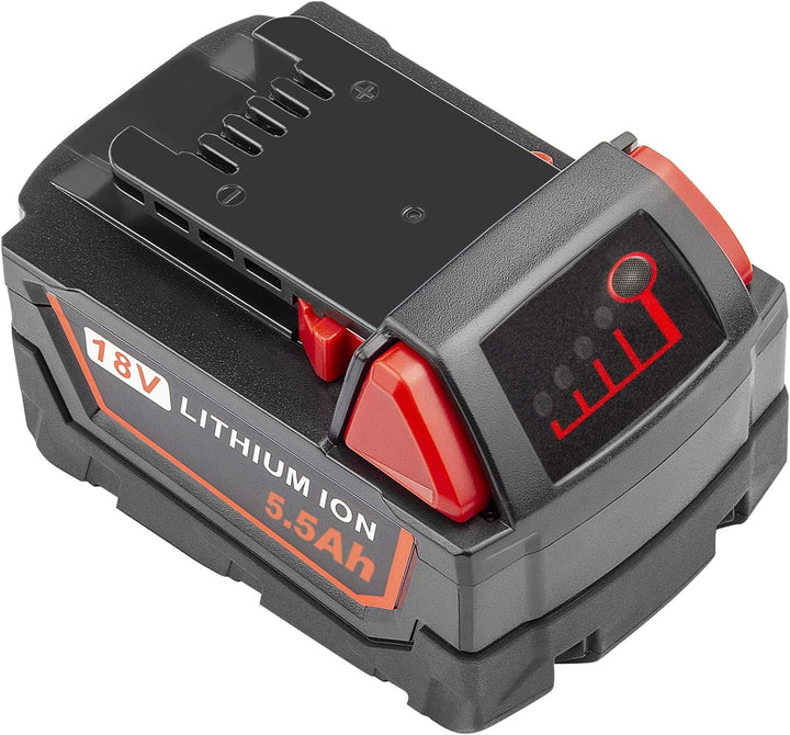 LabTEC Akku 18V 5500mAh Lithium Batterie Ersatz für Milwuakee Akku 18V M18b 48-11-1850 48-11-1840 48