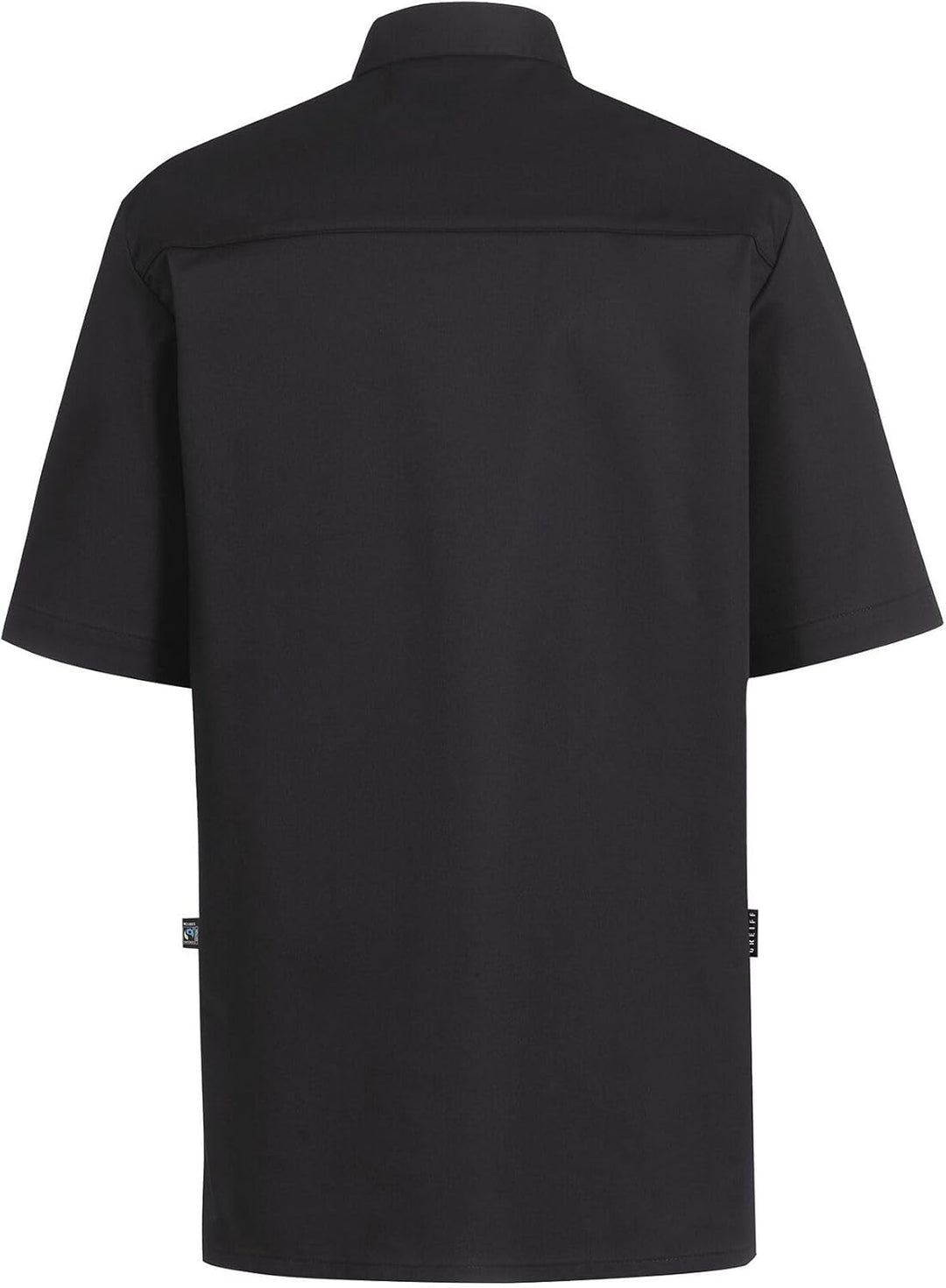 Greiff Gastro Moda Cuisine Herren Premium-Kochjacke Kurzarm Regular-Fit XL Schwarz, XL Schwarz