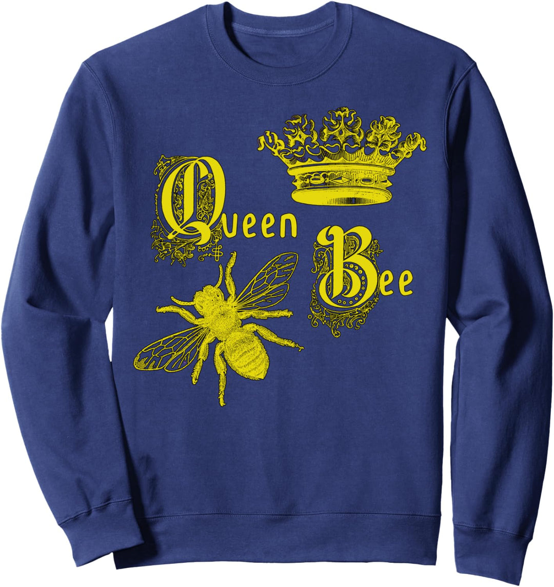 Queen Bee Vintage Crown Portrait Sweatshirt