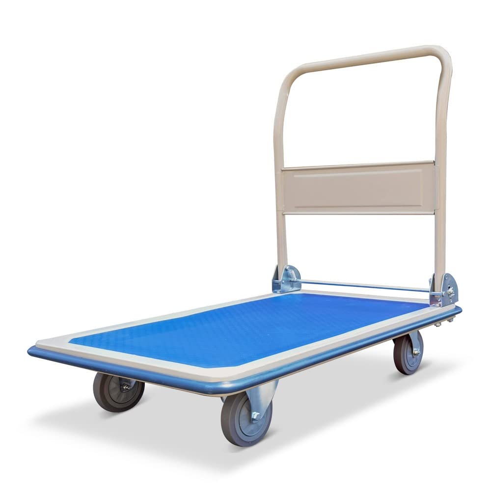 HEMMDAL Transportwagen | 300 kg Tragkraft | HxBxT 90 x 90,5 x 61 cm | Lagerwagen mit Vollgummi-Berei