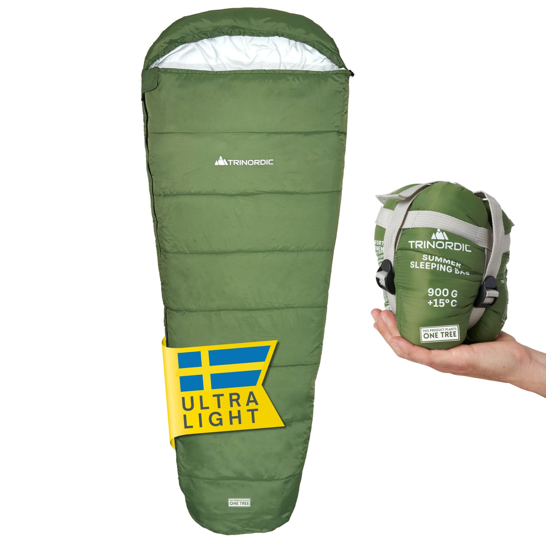 Trinordic Ultraleichter Sommerschlafsack – Mumienschlafsack für Erwachsene, Kompakt & Leicht, Ideal