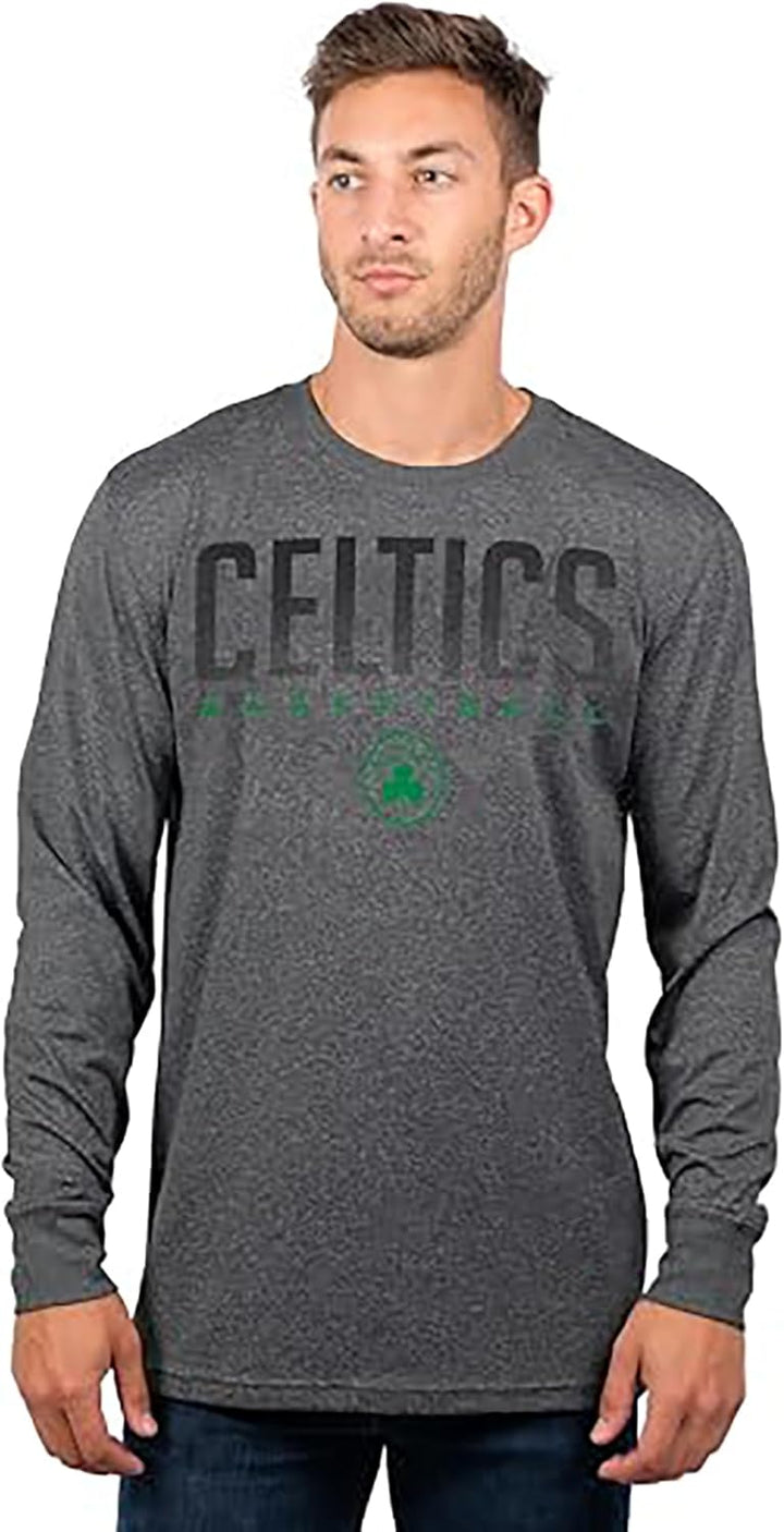 NBA Herren T-Shirt Long Sleeve Pullover Performance Tee Shirt, Team Logo Grau Boston Celtics M, Bost