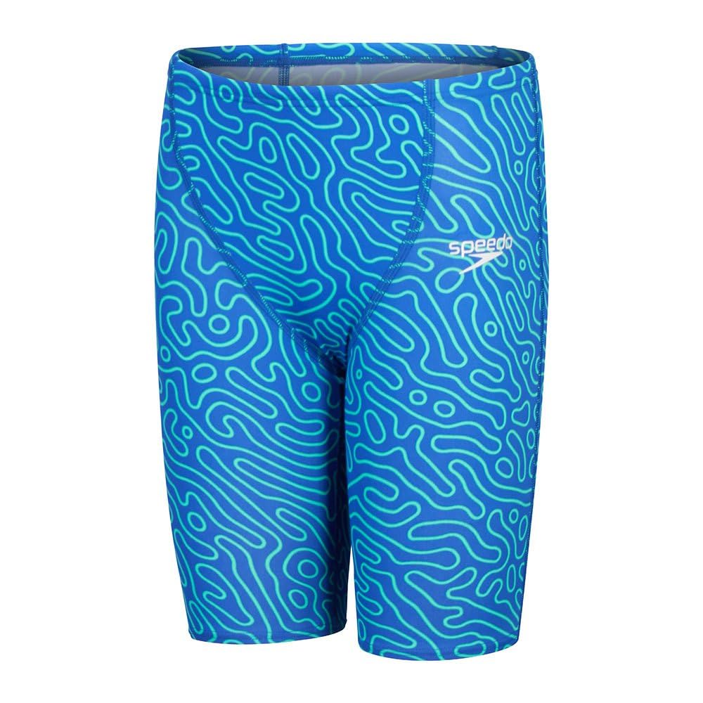 Speedo Fastskin Junior Endurance+ Badehose mit hoher Taille, Blau 9 Jahre Cobalt Pop/Green Glow, 9 J