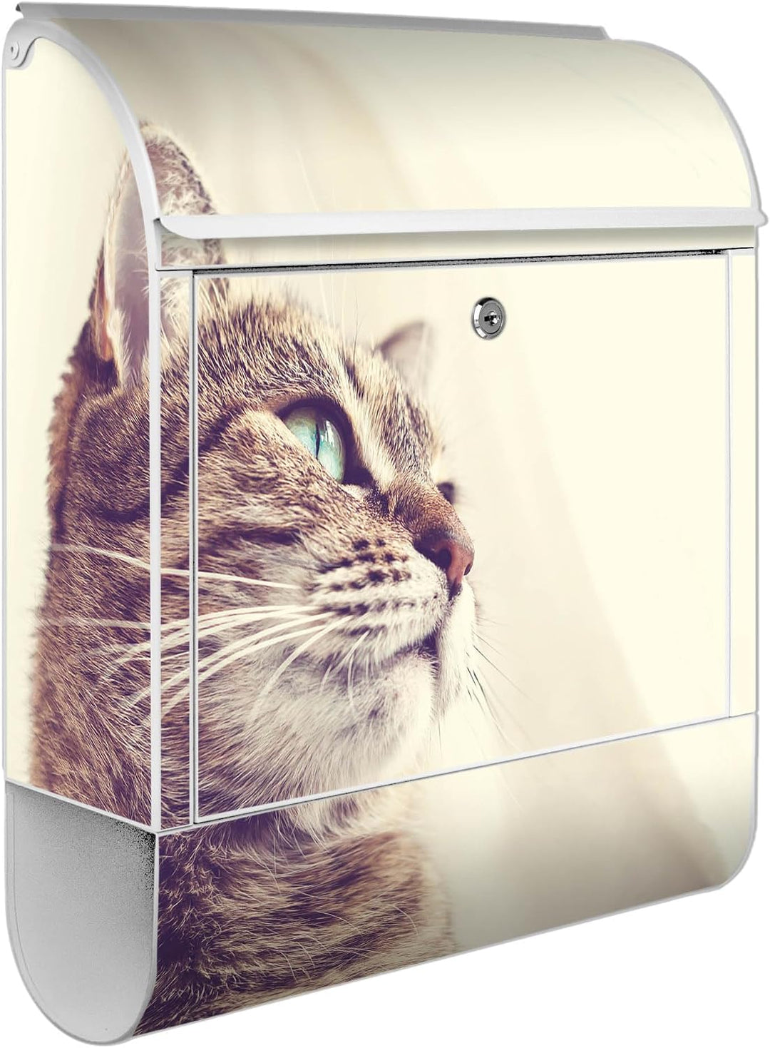 banjado® Design Briefkasten mit Motiv Holgerson 39x47x14cm &amp; 2 Schlüssel - Briefkasten Stahl weiss m