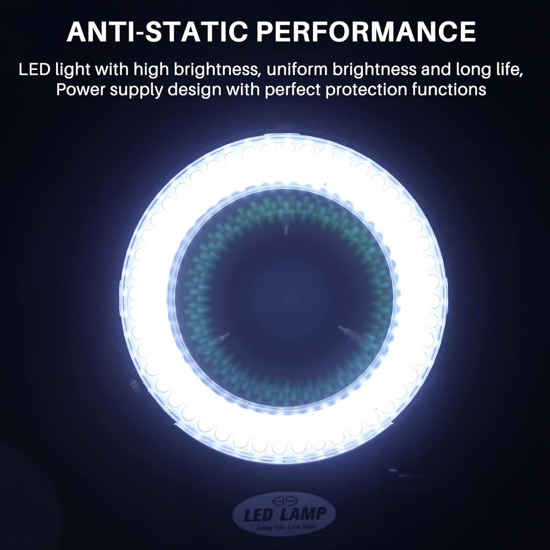 144 LED Mikroskop Ringlicht Ringleuchte 0-100% Einstellbar Lampe für Microscope Ringbeleuchtung