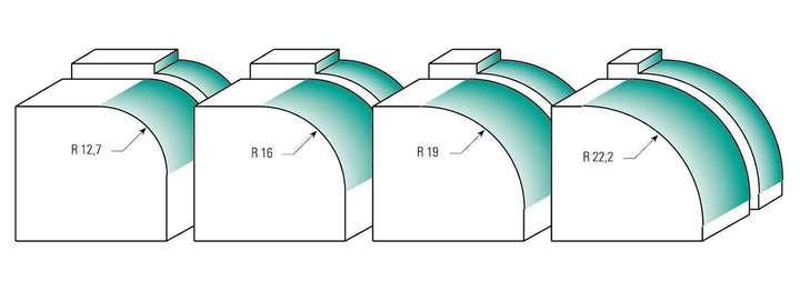 ENT 14292 Abrundfräser HW, Schaft (S) 8 mm, Durchmesser (D) 28,6 mm, NL 12,7 mm, R 8 mm, SL 32 mm, m