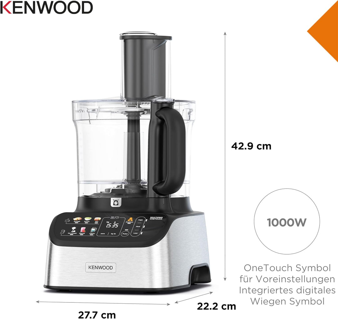 Kenwood MultiPro OneTouch FDM73.480SS Kompakt-Küchenmaschine & Standmixer, 6 Zubehörteile, 6 Automat