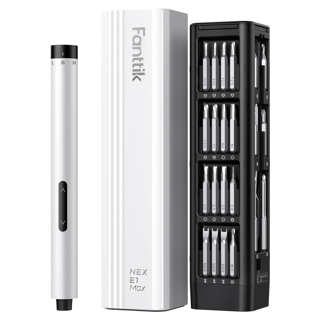 Fanttik E1 MAX Mini Elektro Schraubendreher Set, 50 in 1 Magnetische Präzisions- Kit, 2 Gänge Drehmo
