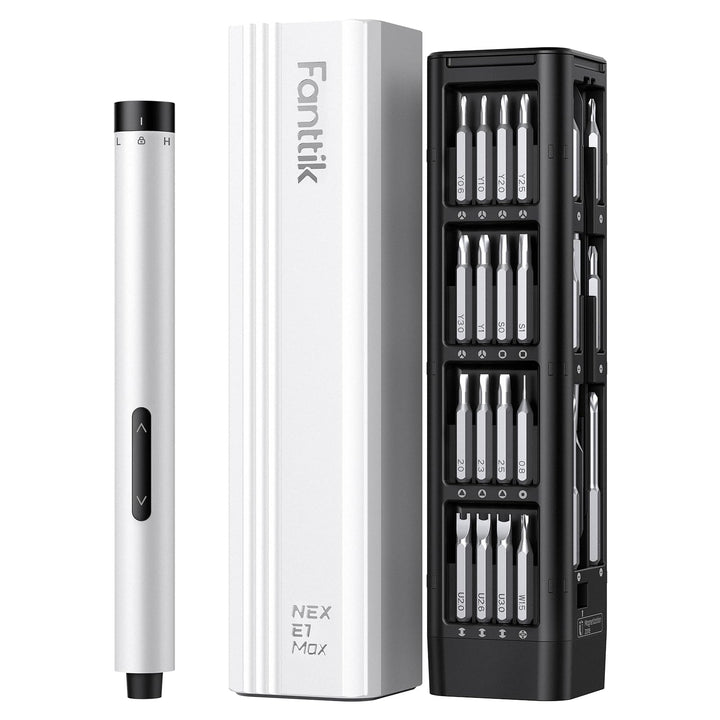 Fanttik E1 MAX Mini Elektro Schraubendreher Set, 50 in 1 Magnetische Präzisions- Kit, 2 Gänge Drehmo