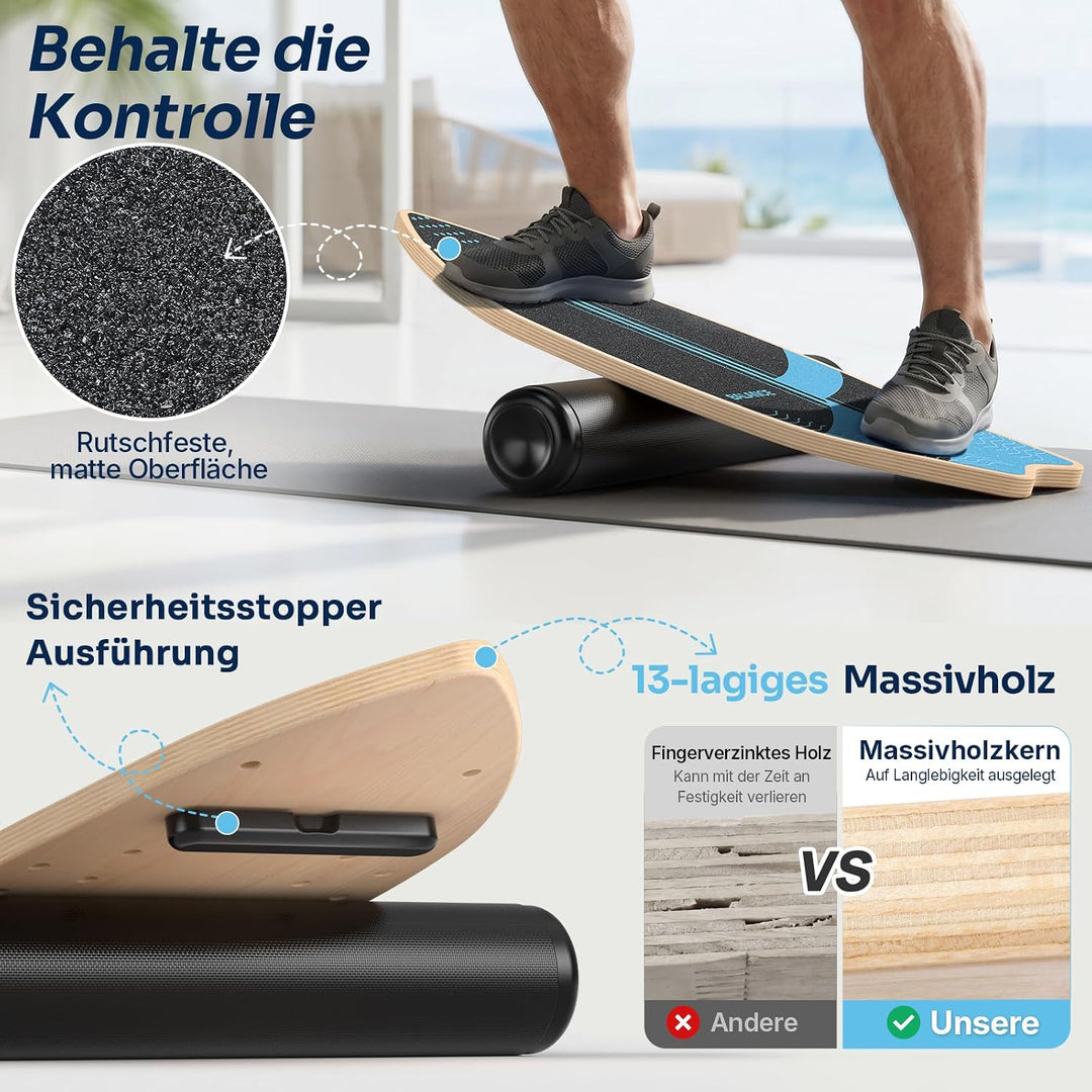 Sportneer Surfin Balance Board Erwachsene 8-in-1, Sicher, rutschfest 200 KG | Gleichgewichtstrainer