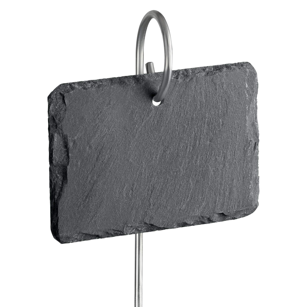 GardenMate® 10er Set Schilder aus Schiefer mit Metallstab 55cm - Stil, 10er Set Pflanzenschilder, Na
