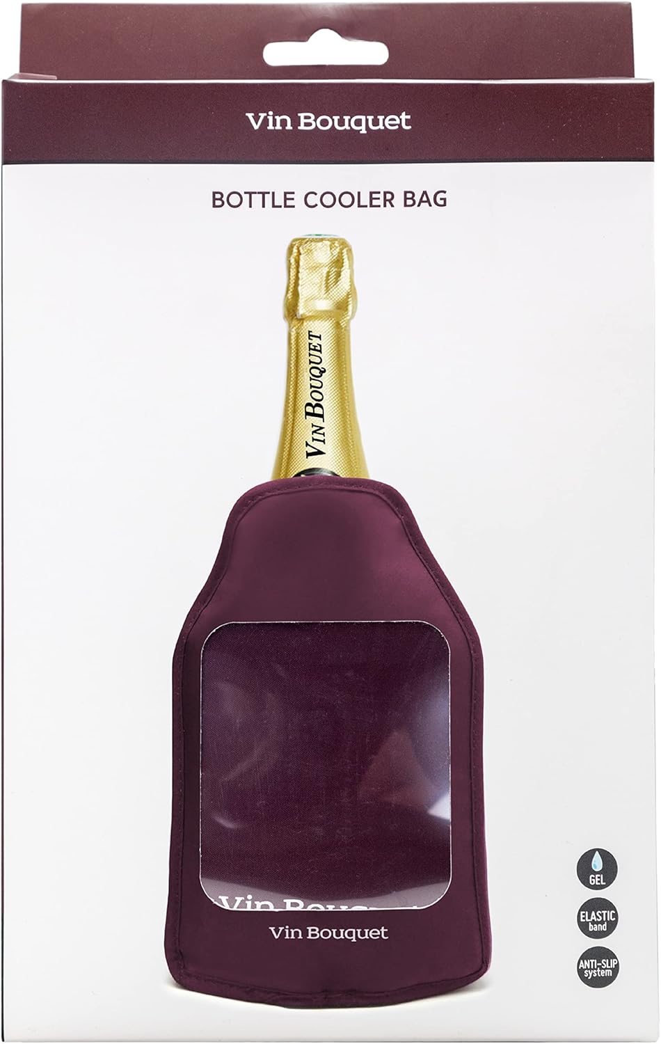 Vin Bouquet FIE 472 Kühlhülle bordeaux selbstanpassend rutschfest Flaschen Wein Sekt Champagner kühl