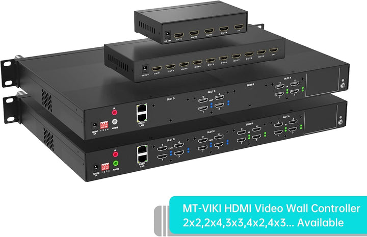 MT-VIKI 4K 2x2 HDMI Videowand Controller 2 in 4 Out Bildschirmspleissung unterstützt 8 Display Modi